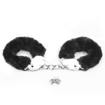 Kajdanki czarne pluszowe BDSM LOVETOY Fluffy Leg Cuffs