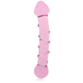 Dildo różowe szklane z wypustkami LOVETOY Glass Romance 7"