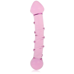 Dildo różowe szklane z wypustkami LOVETOY Glass Romance 7"