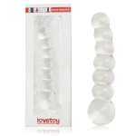 Dildo szklane przeźroczyste z wypustkami LOVETOY Glass Romance 6,8" 