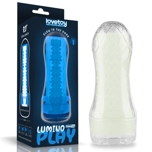 Masturbator męski elastyczny świecący w ciemności z wypustkami LOVETOY Lumino 8"