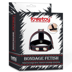 Lovetoy obroża TSTYLE LEATHER COCKRING WITH BALL DIVIDER