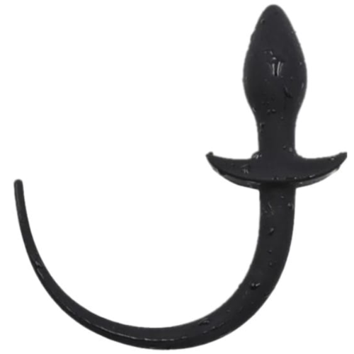 Korek analny z ogonem psa BDSM 21,5 cm MOKKO TOYS Buttlug with Tail Black 