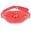 Knebel z kulą i maską czerwony PASSION LABS Ballgag with Mouth Mask Red
