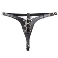 Stringi BDSM z regulacją i metalowymi pierścieniami PASSION LABS Sexy Multi Rings Bikini Black S-L
