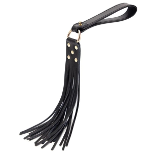Pejcz bat chłosta BDSM PASSION LABS Whip Black Fetish Black 45 cm