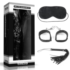 Lovetoy Zestaw BDSM MASKA KAJDANKI PEJCZ gadżety erotyczne