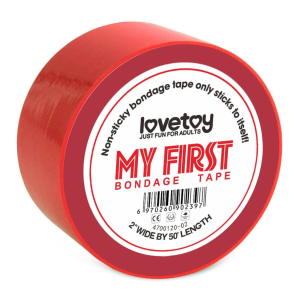 Lovetoy Taśma do krępowania BDSM BONDAGE TAPE czerwona