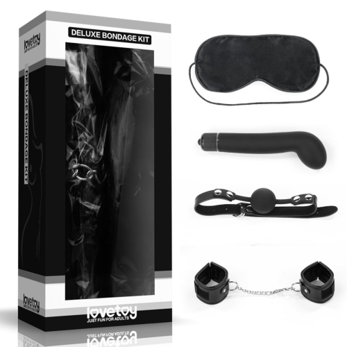 Zestaw BDSM Lovetoy maska kajdanki knebel wibrator gadżety erotyczne 1szt.