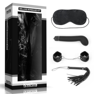 Lovetoy Lovetoy Zestaw BDSM MASKA KAJDANKI PEJCZ WIBRATOR gadżety erotyczne
