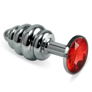 Lovetoy korek analny ROSEBUD SPIRAL METAL PLUG SMALL - czerwony
