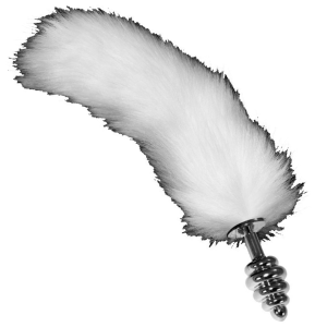 Korek analny puszysty biały ogon Lovetoy Gorgeous Metal Anal Tail metalowy 