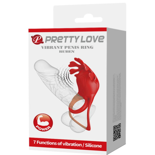 Pierścień erekcyjny z wibracjami Pretty Love Ruben dłuższa erekcja 1szt.