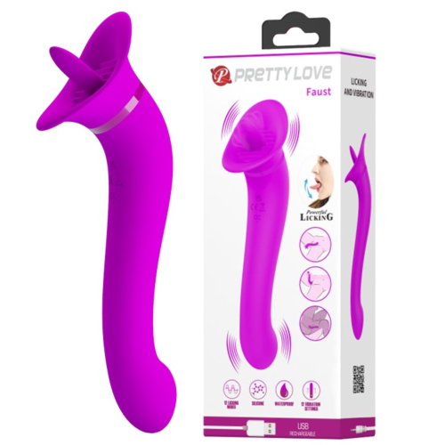 Wibrator masażer z funkcją lizania Pretty Love Faust wibrujący USB cichy wodoodporny 1szt.