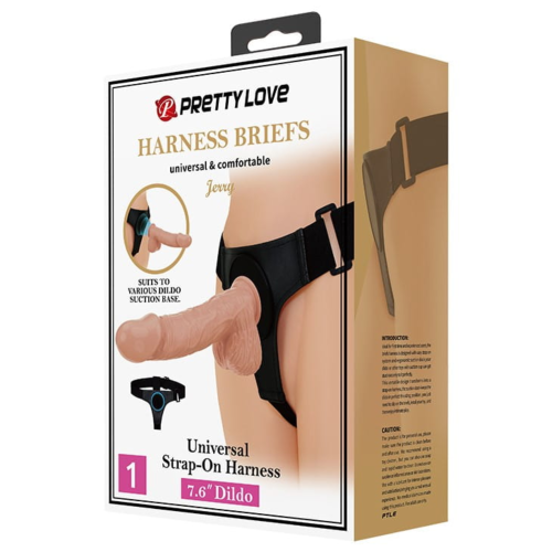 Strap-on Pretty Love Harness Briefs Jerry 7.6" 1szt.
