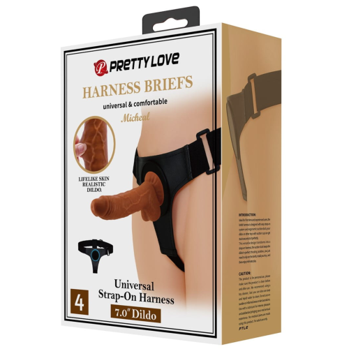 Strap-on Pretty Love Harness Briefs Micheal 7.0" 1szt.