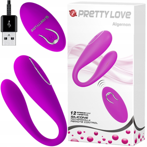 Wibrator Pretty Love Algernon podwójny dla par pilot zdalny 1 szt.
