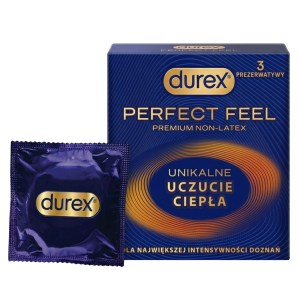 Durex Perfect Feel prezerwatywy cienkie nawilżane bez lateksu 3 szt.