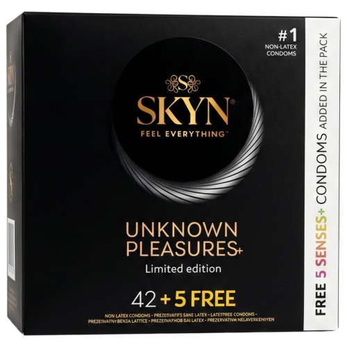 Prezerwatywy SKYN Unknown Pleasures+ Limited Edition 42 szt.+ (5 prezerwatyw Senses+ Gratis)