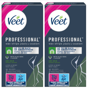Veet Professional plastry z woskiem skóra sucha 24szt