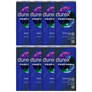 Durex Performa prezerwatywy z żelem opóźniającym wytrysk dłuższe doznania 8x 12 szt.