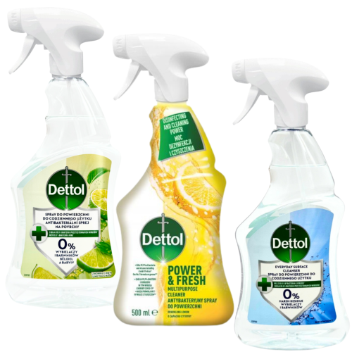 Dettol spray do powierzchni zestaw 3x500ml