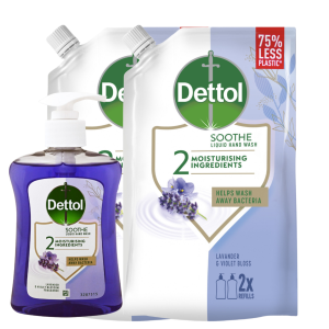 Dettol mydło w płynie lawenda 750ml zestaw