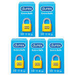 Durex Extra Safe prezerwatywy pogrubione mocne nawilżane 5x 10 szt.