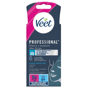 Veet Professional plastry z woskiem do depilacji twarzy 20szt.