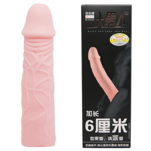 Realistyczna nakładka na penisa, przedłużka 17 cm