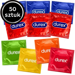 Durex prezerwatywy mix smakowe cienkie klasyczne nawilżane 50 szt.